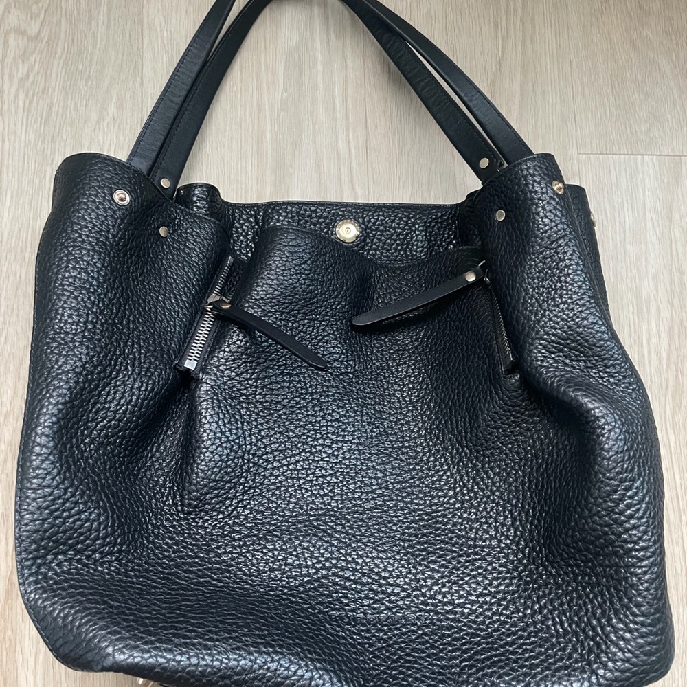 Black Leather Burrbery Tote Bag - Picture 5 of 9
